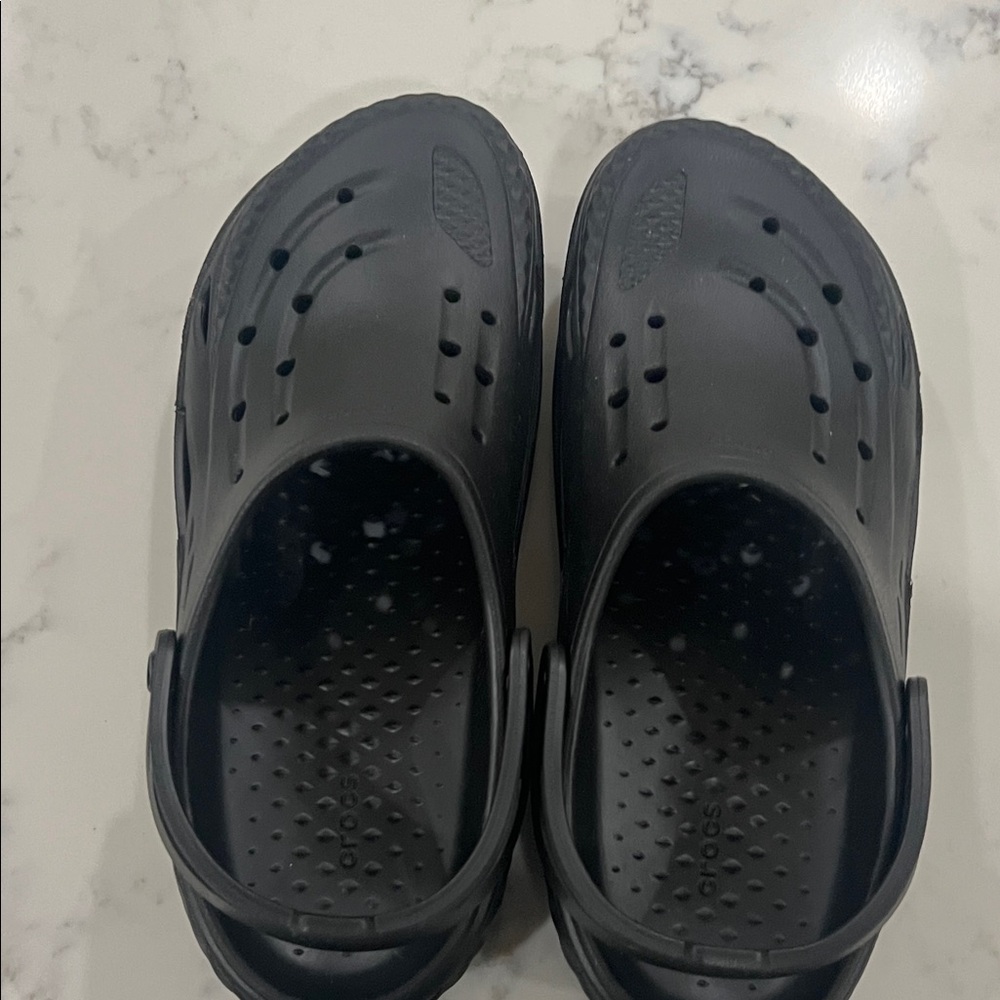 CROCS Black Perforated Slip-Ons